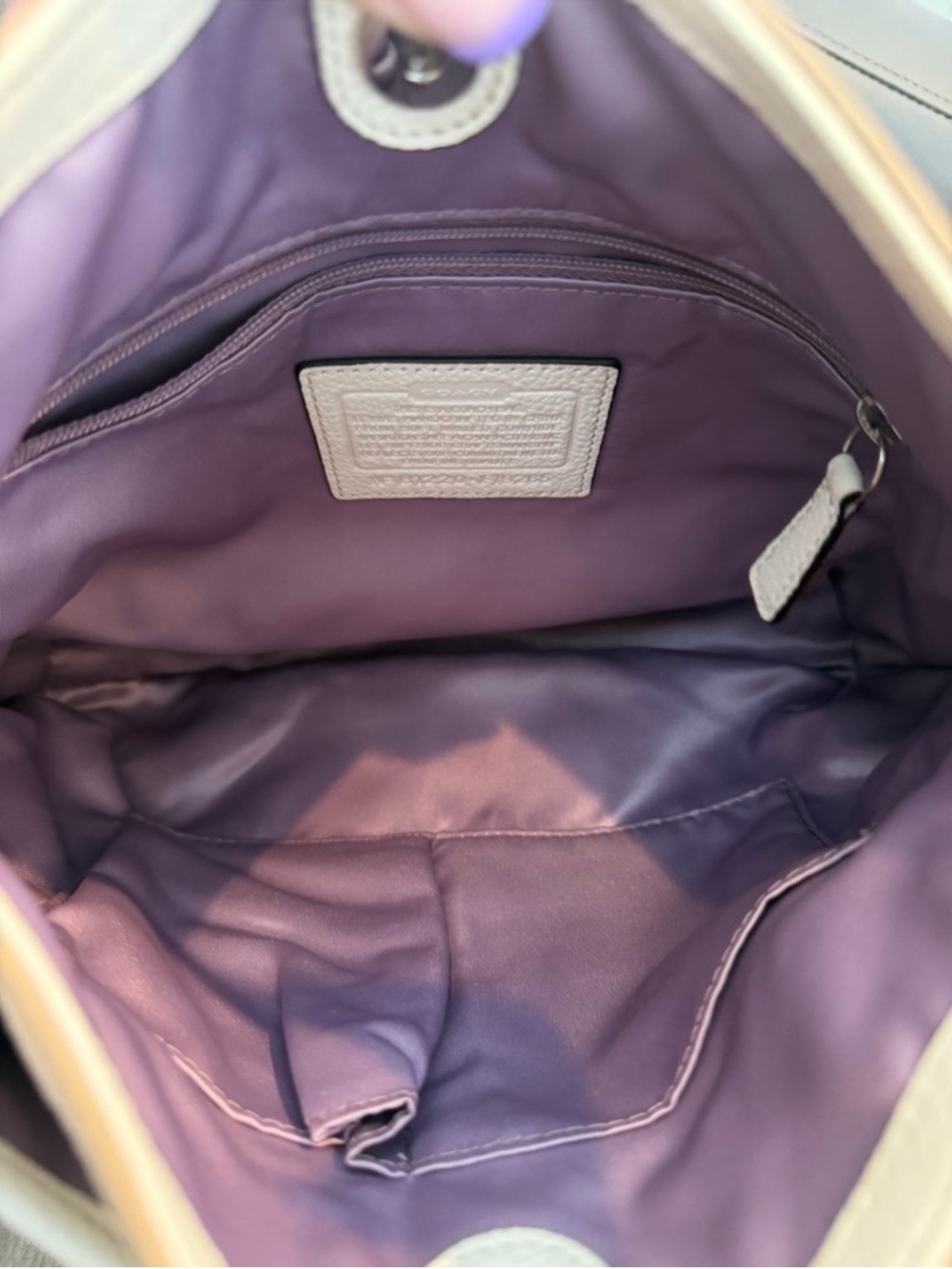Coach Penelope Beige and Cream Pebbled Leather Crossbody Bag - Picture 6 of 10